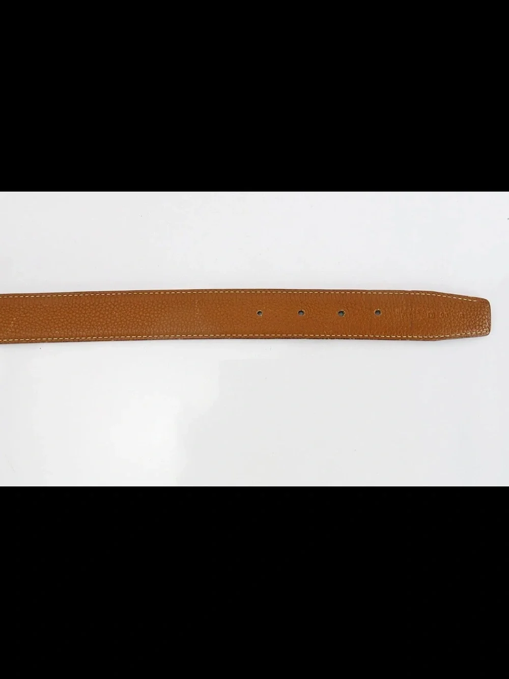 Hermes Tan Leather Belt with Silver H Buckle